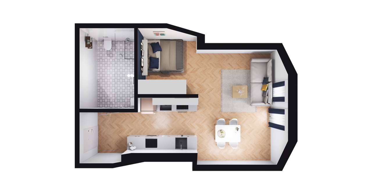 1-pokojowe mieszkanie 37 m² Bezpośrednio - View 3