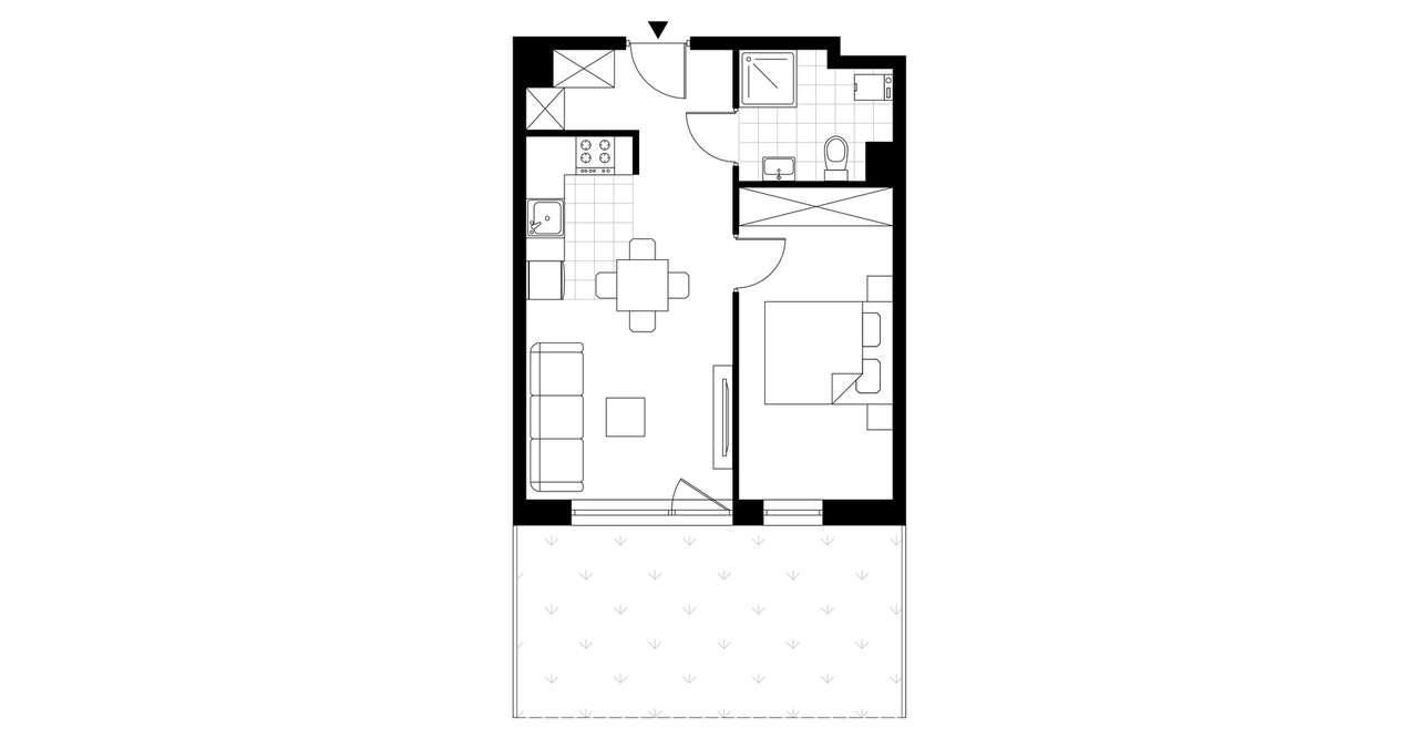 2-pokojowe mieszkanie 37m2 + ogródek Bez Prowizji - Pełny obrazek: 4/8