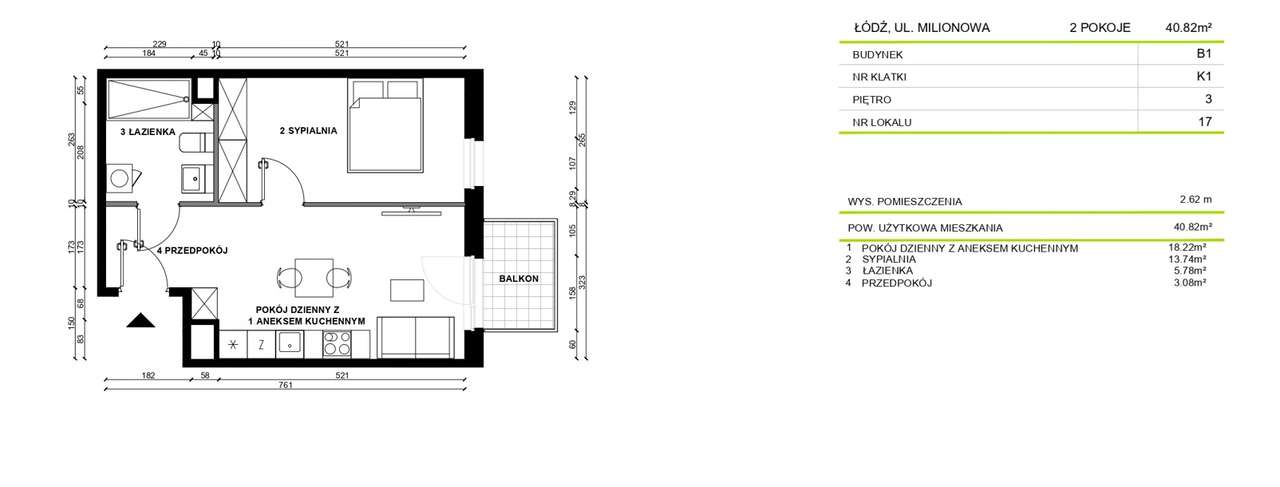 Mieszkanie 2-pok w znanej inwestycji FUZJA / Tylko w M²Poland Estate!-1