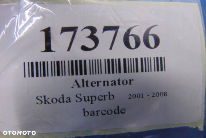 SKODA SUPER B 1.9TDI ALTERNATOR - 3