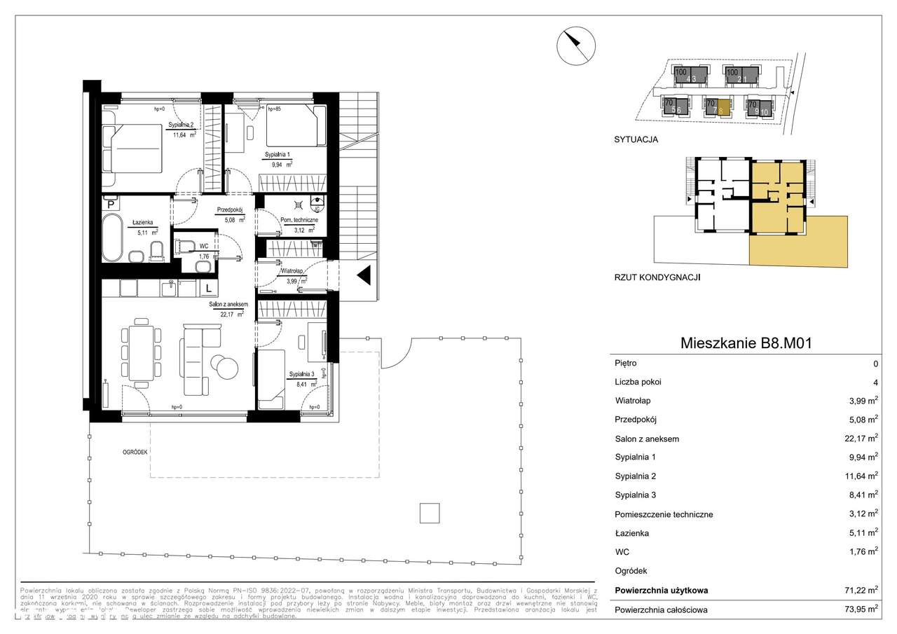 4-pokojowe mieszkanie 71m2 Bezpośrednio - Pełny obrazek: 2/7