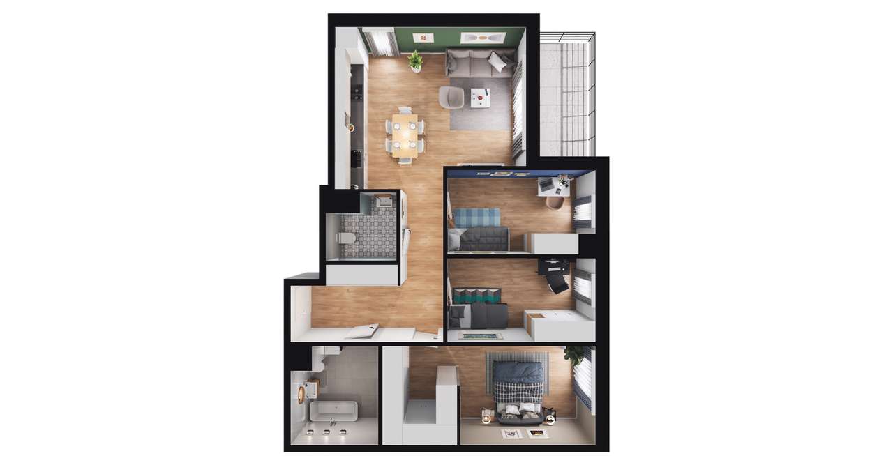 4-pokojowe mieszkanie 84m2 + balkon Bez Prowizji - Pełny obrazek: 2/8