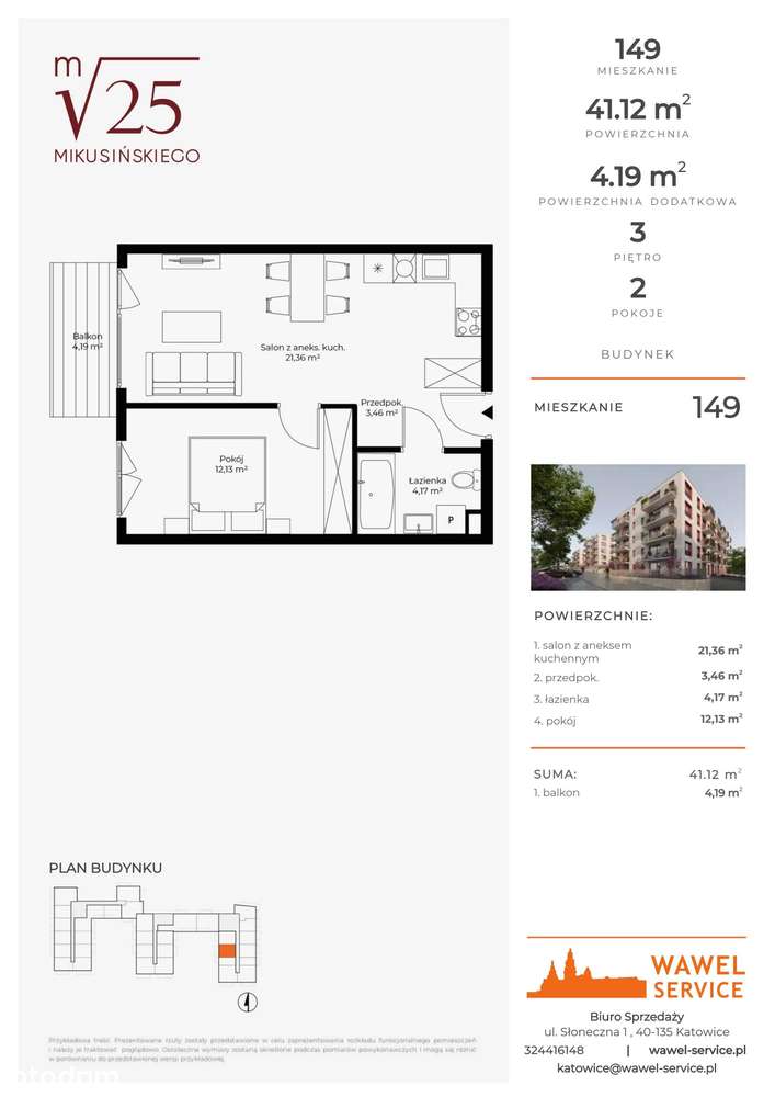 2-pokojowe mieszkanie 41m2 + balkon Bez Prowizji - Pełny obrazek: 2/9