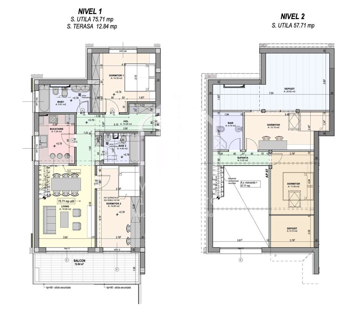 Penthouse 5 camere, 133.40 mp utili, balcon 12.84 mp|zona Cristian - Imagine principală: 4/19