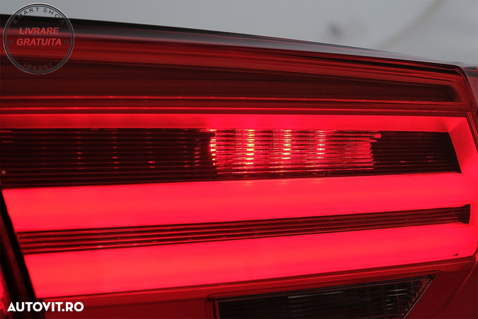 Stopuri LED BMW Seria 3 F30 (2011-2019) Rosu Clar LCI Design cu Semnal Dinamic Sec- livrare gratuita - 12