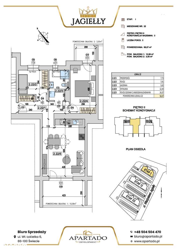 Mieszkanie nr. 22 | 58,07 m² | Os. Jagiełły | WINDY |-14