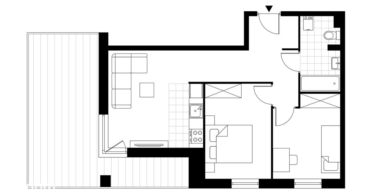 3-pokojowe mieszkanie 52m2 + taras Bez Prowizji - Pełny obrazek: 4/9