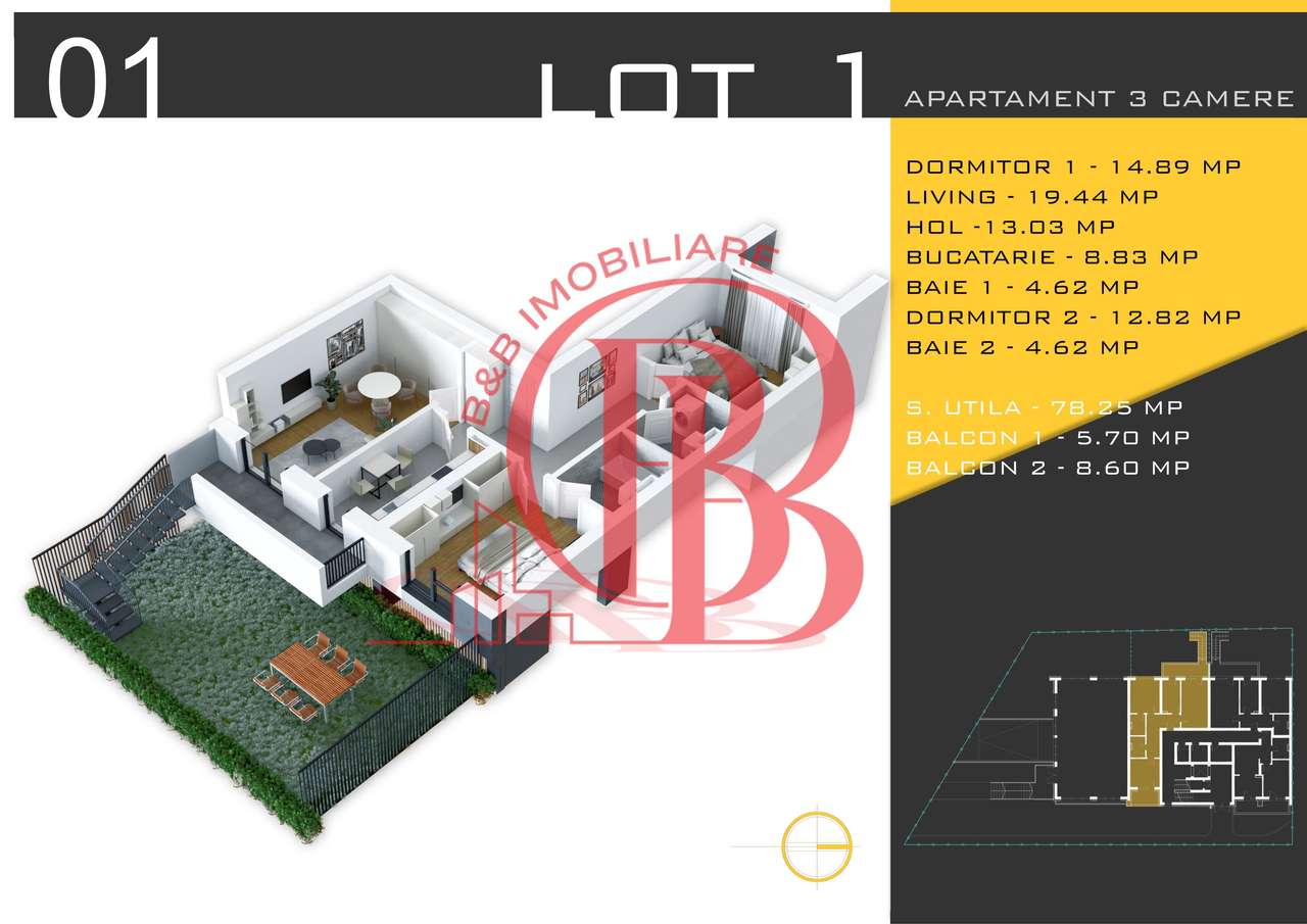3 camere cu gradina Titan Pallady Metrou Nicolae Teclu