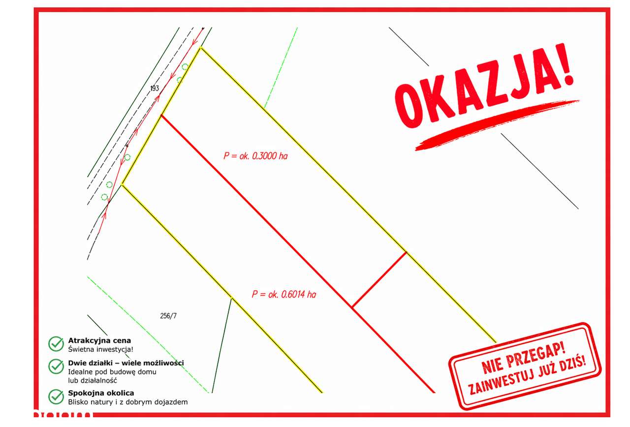 OKAZJA!! Super działka - płatność do czerwca 2026!!