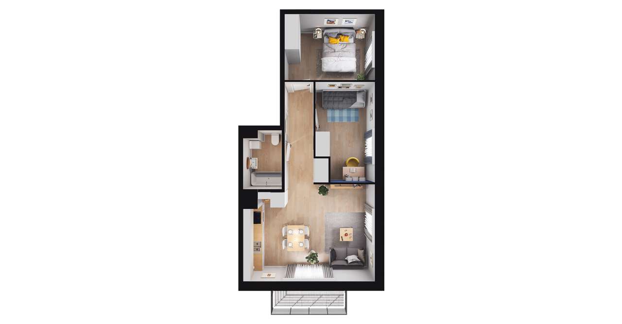 3-pokojowe mieszkanie 51m2 + balkon Bez Prowizji - Pełny obrazek: 2/8