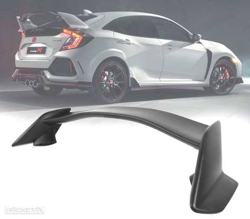 AILERON SPOILER TRASEIRO PARA HONDA CIVIC HATCHBACK 16-20 LOOK TYPE R - 1