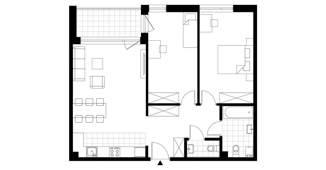 3-pokojowe mieszkanie 72m2 + loggia - Pełny obrazek: 3/8