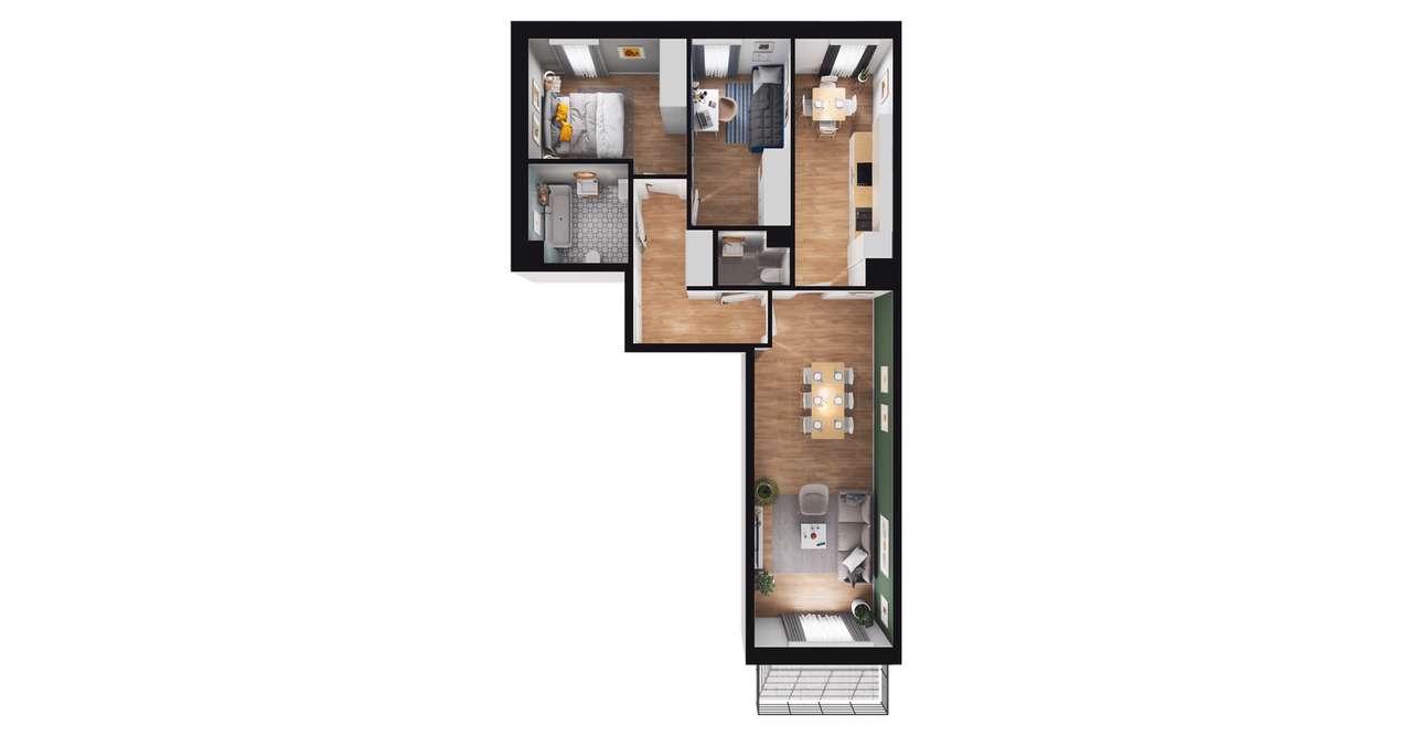 3-pokojowe mieszkanie 69m2 + balkon Bez Prowizji - Pełny obrazek: 2/8