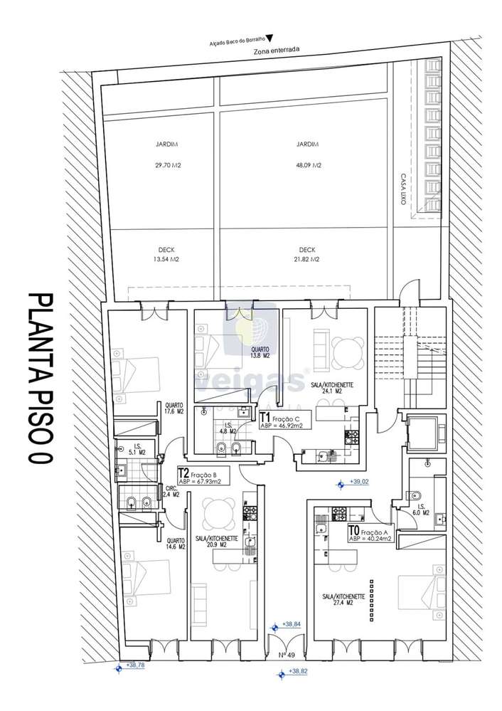 Apartamento T2 com terraço com duas frentes ao nível do RC no empreend-22