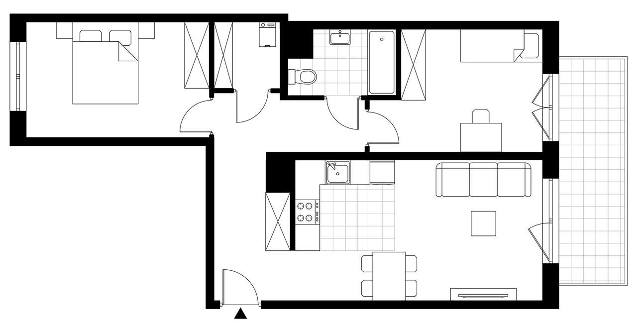 3-pokojowe mieszkanie 59m2 + balkon - Pełny obrazek: 3/6