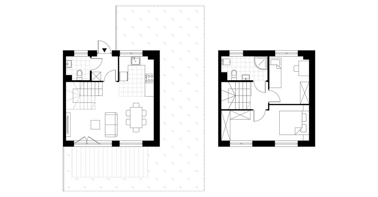 3-pokojowy dom 54m2 + ogródek Bezpośrednio - Pełny obrazek: 4/5