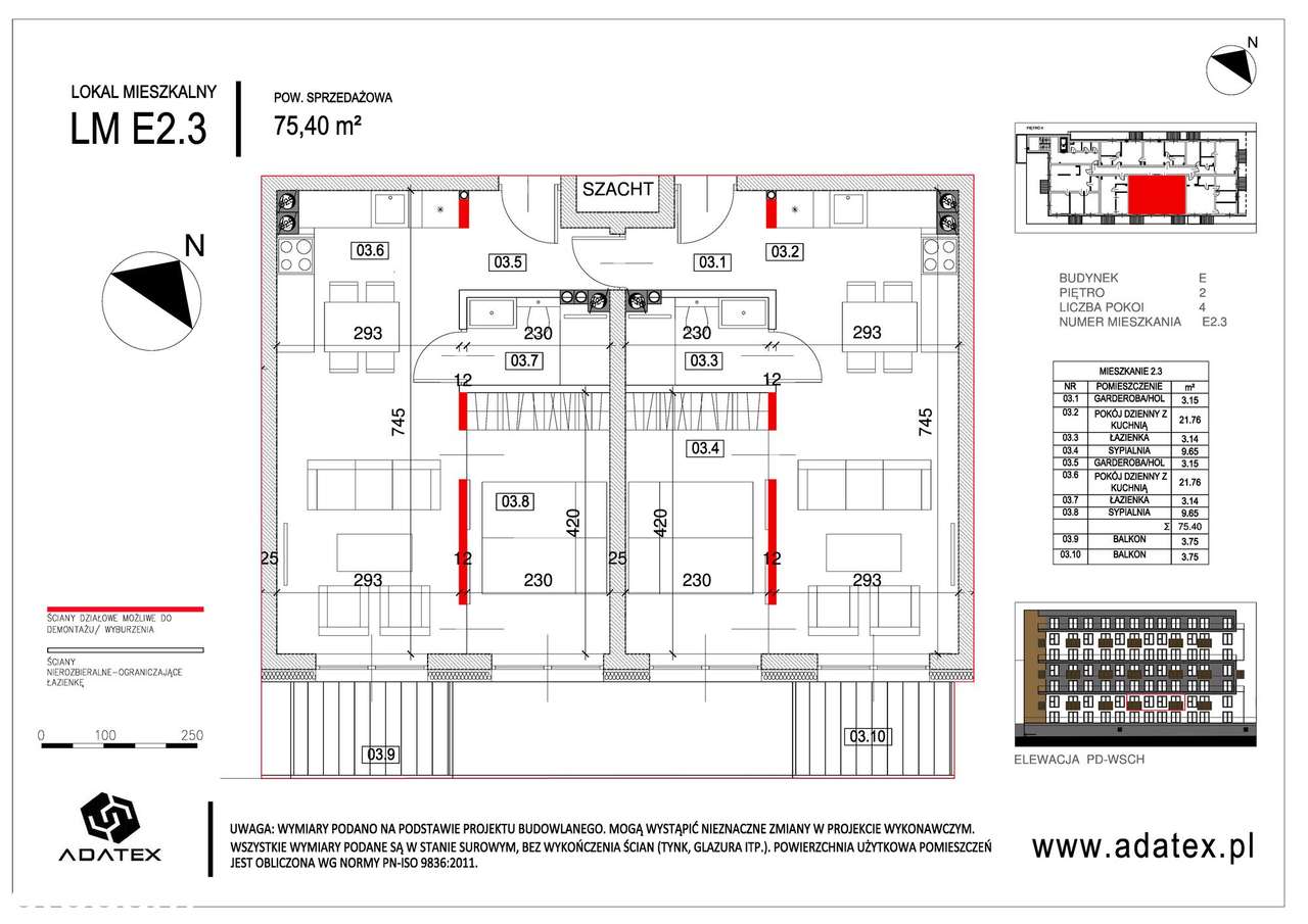 Nowa Dąbrowa | mieszkanie 4-pok. | E_E2.3 - Pełny obrazek: 2/9