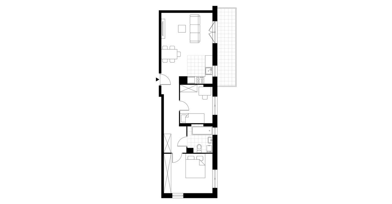 3-pokojowe mieszkanie 58m2 + balkon - Pełny obrazek: 3/7