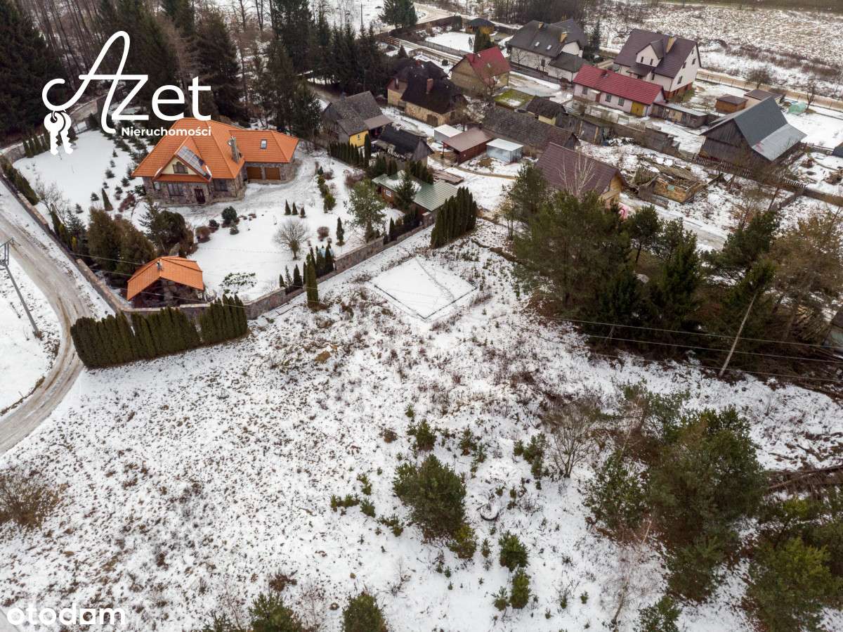 Działka 1062 m² z fundamentem i mediami – Ogrodnic-2