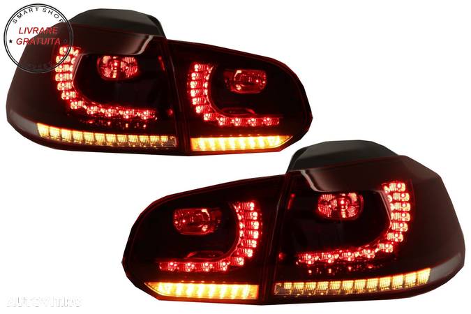 Stopuri FULL LED VW Golf 6 VI (2008-2013) R20 Design Semnal Secvential Dinamic- livrare gratuita - 1