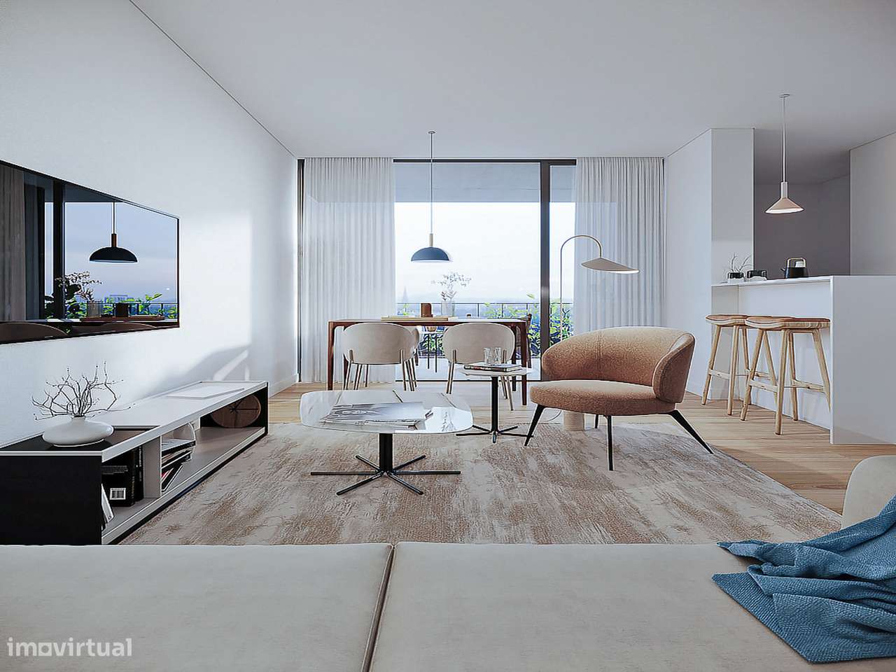 Apartamento T3 novo com lugar duplo de garagem na Madalena.-12