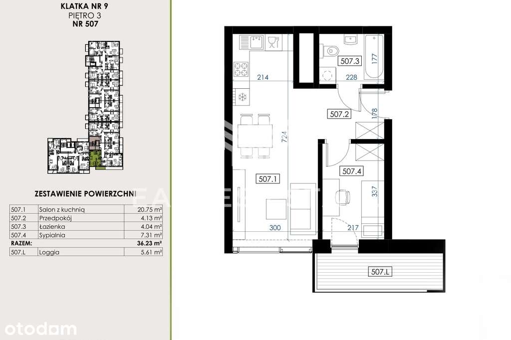 Przestronne 2 pokoje – Apartamenty Res Tower - Pełny obrazek: 2/7