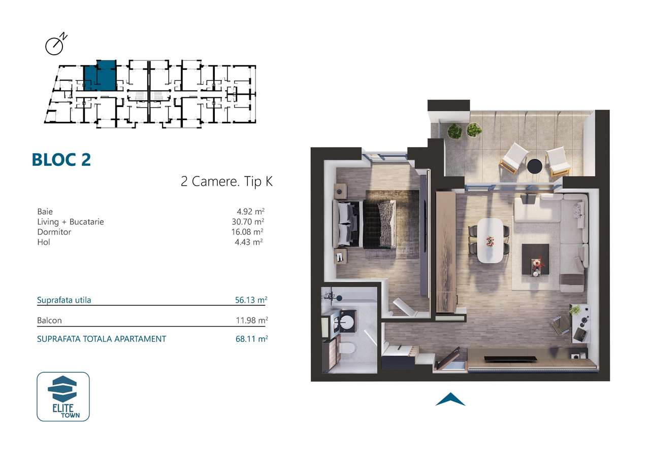 Elite Town Timisoara - Apartament 2 camere | TORONTALULUI-15