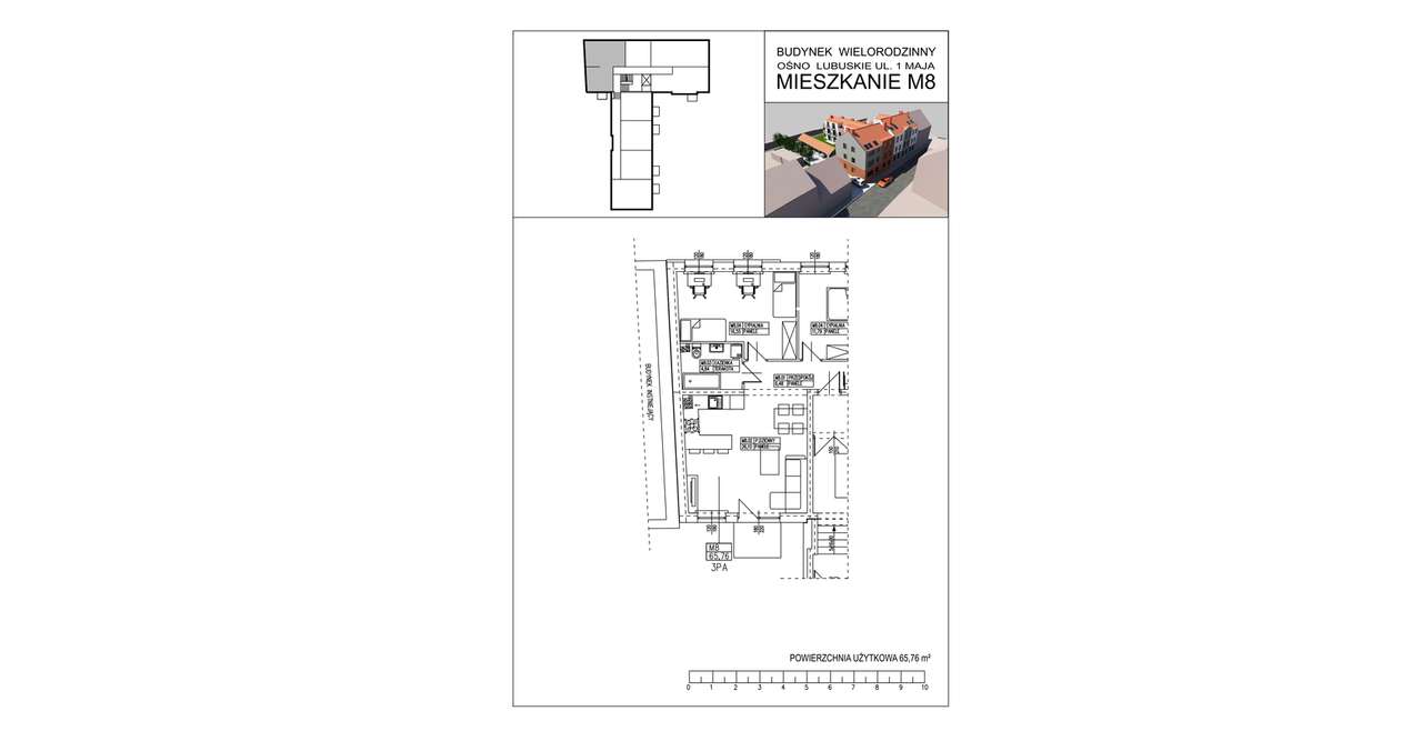 Ośno Lubuskie | mieszkanie 3-pok. | M8 - Pełny obrazek: 2/5