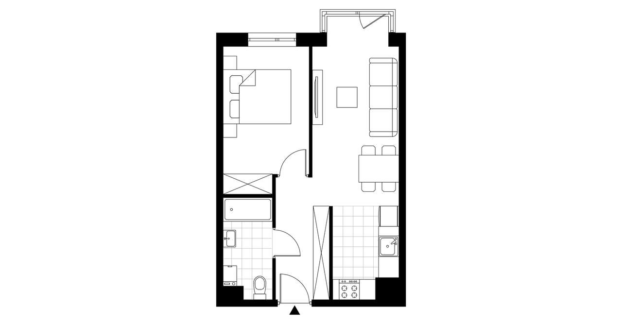 2-pokojowe mieszkanie 42m2 + taras Bez Pośredników - Pełny obrazek: 4/9