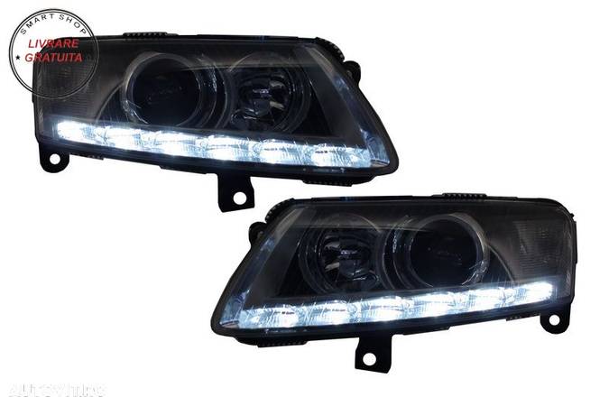 Faruri LED DRL Xenon Audi A6 C6 4F (04.2004-2008) Fara AFS Chrome- livrare gratuita - 5