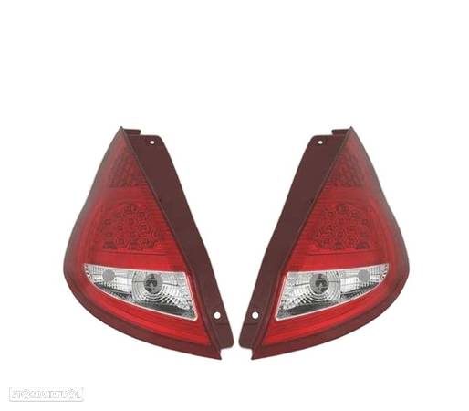 FAROLINS TRASEIROS LED PARA FORD FIESTA 08-12 VERMELHO BRANCO - 3