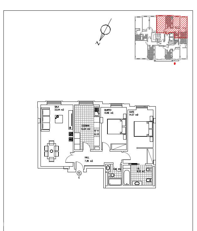 Apartamento T2, com estacionamento e cozinha equipada, na Amadora-53