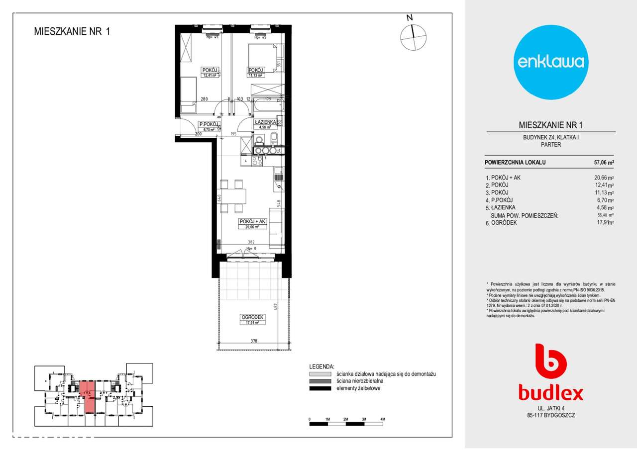 3-pokojowe mieszkanie 55m2 + ogródek Bez Prowizji - Pełny obrazek: 2/7