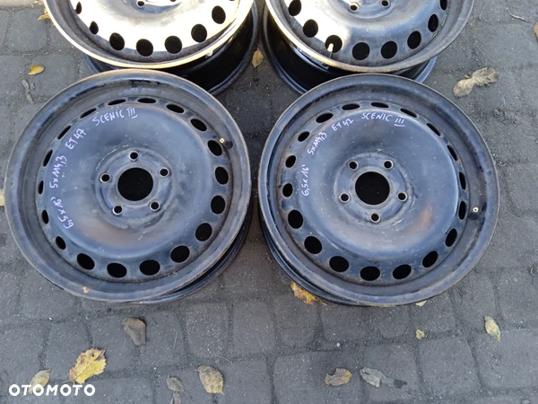 FELGI STALOWE RENAULT SCENIC III MEGANE III 6,5x16 5X114,3 ET47 KOMPLET ORYGINAŁ - 2