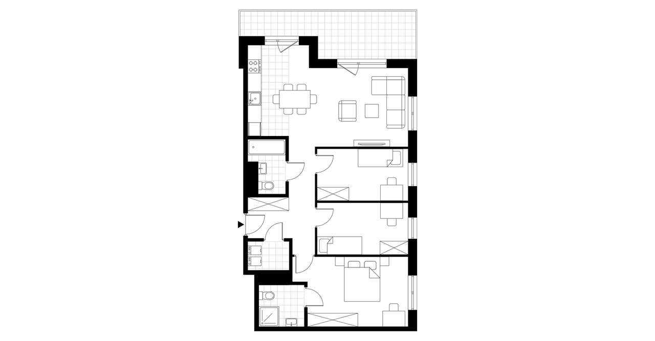 4-pokojowe mieszkanie 82m2 + balkon - Pełny obrazek: 4/9