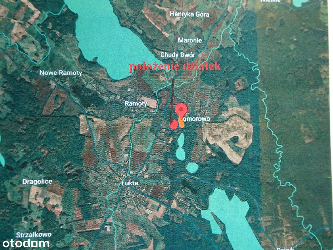 Działka z linią brzegową jeziora Myśliwskiego - Komorowo gmina Łukta - Pełny obrazek: 3/11