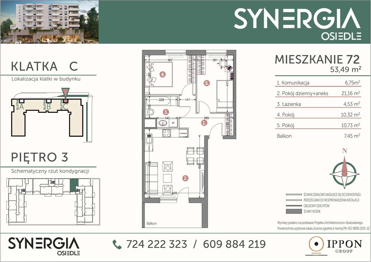 Osiedle Synergia | mieszkanie 3-pok. | 72 - Pełny obrazek: 3/8