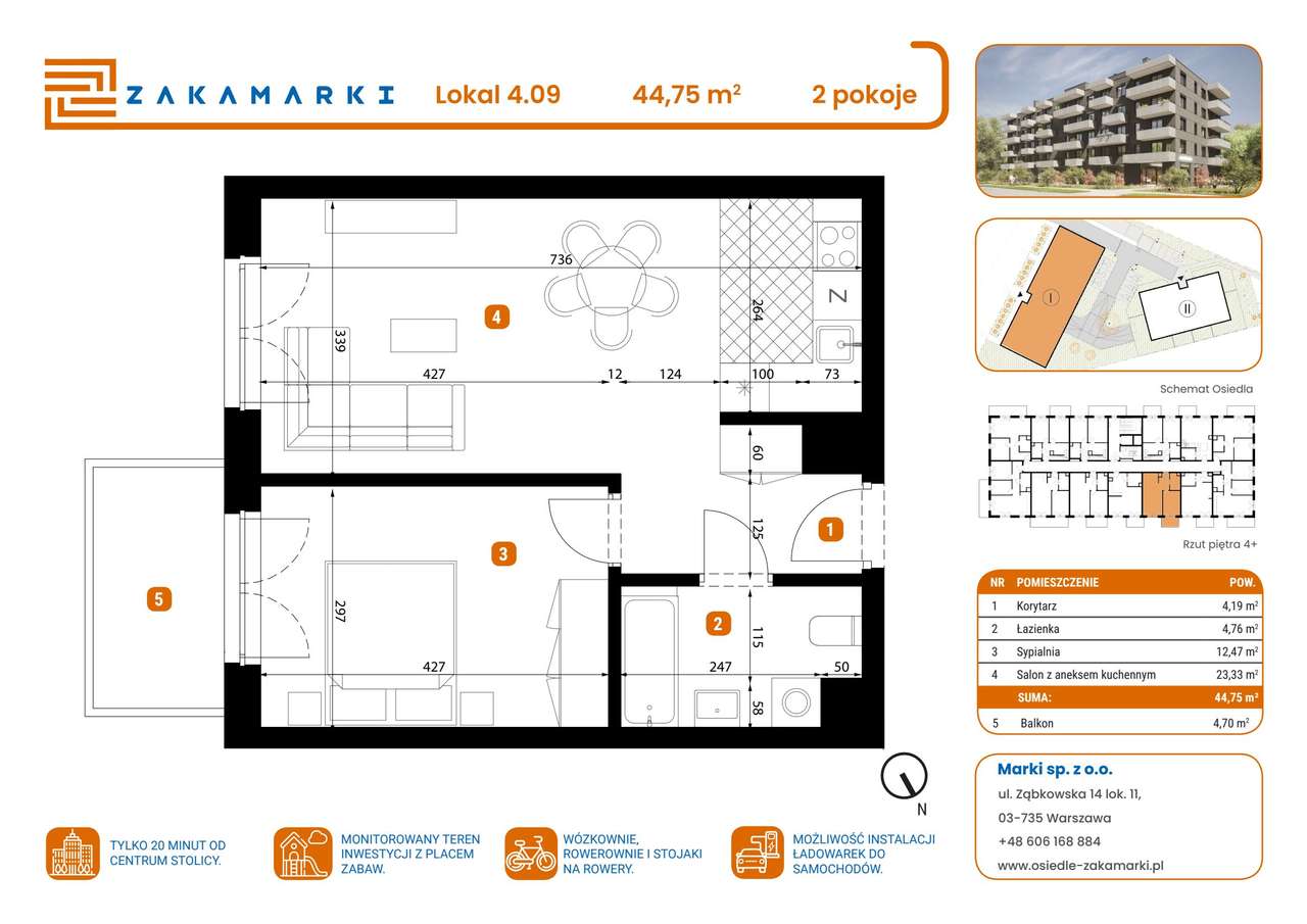 Zakamarki | mieszkanie 2-pok. | B1/4/09 - Pełny obrazek: 2/8