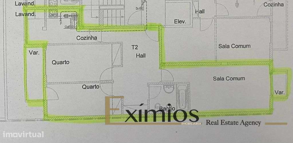 Apartamento T2 com garagem fechada para um carro, em Vila do Conde-8