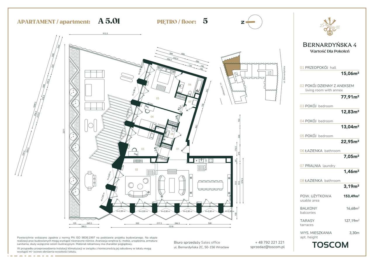 Bernardyńska 4 | mieszkanie 4-pok. | A/5/01 - Pełny obrazek: 2/9