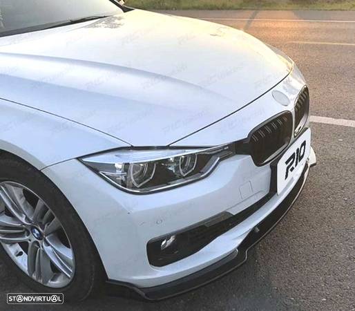 SPOILER LIP FRONTAL PARA BMW F30 F31 11-18 SEDÁN TOURING ABS PRETO BRILHANTE - 4