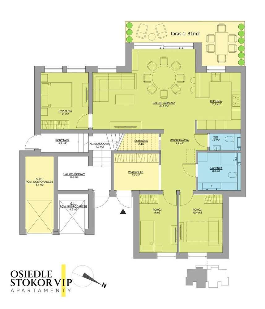 Apartament nad morzem 97,4 m2, 4 pokoje, ogródek-13