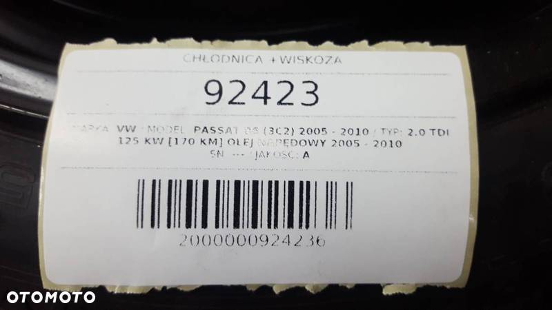 CHŁODNICE WODY WENTYLATOR PASSAT B6 2.0 TDI - 7