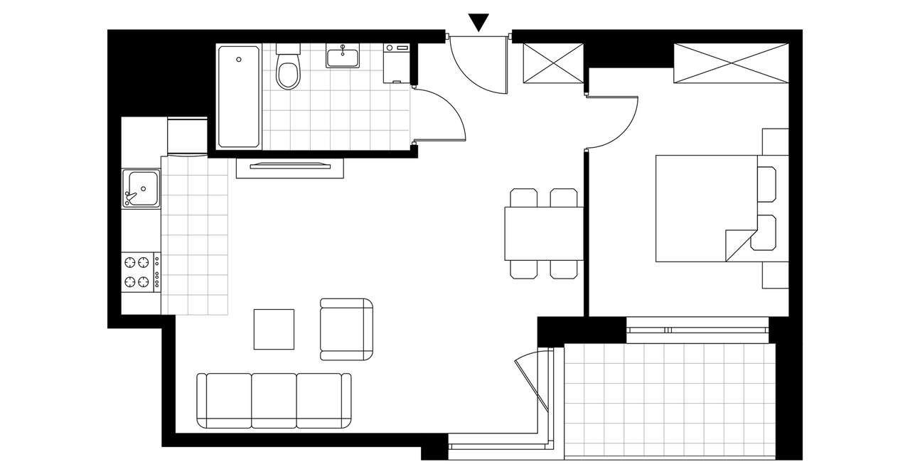 2-pokojowe mieszkanie 50m2 + loggia Bez Prowizji - Pełny obrazek: 3/8