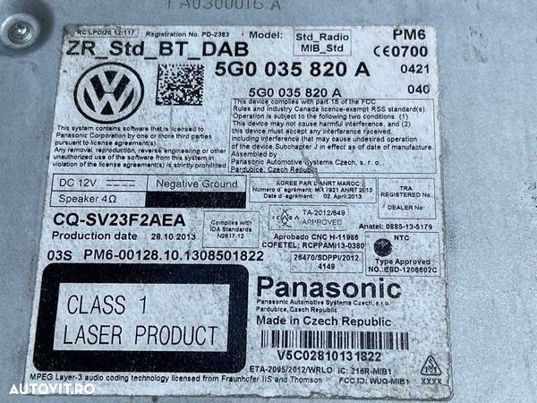 Unitate Modul Calculator Bluetooth Magazie CD - uri Slot Card SD VW Golf 7 2013 - 2017 Cod 5G0035820A - 3