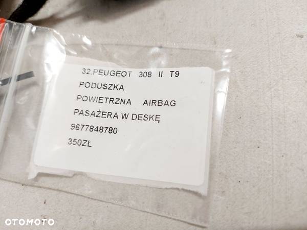 PEUGEOT 308 II T9 PODUSZKA POWIETRZNA AIRBAG PASAŻERA W DESKĘ 9677848780 - 2