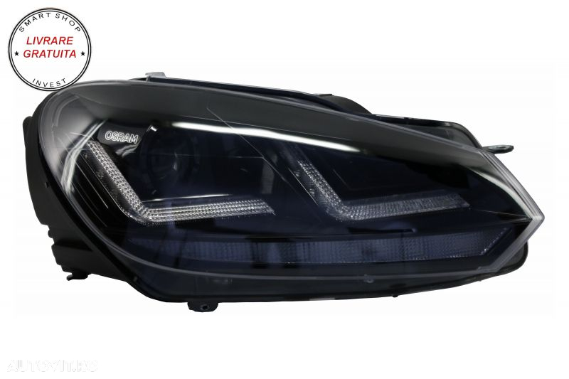 Faruri Osram LED VW Golf 6 VI (2008-2012) cu Stopuri LEDriving Semnal Dinamic- livrare gratuita - 6