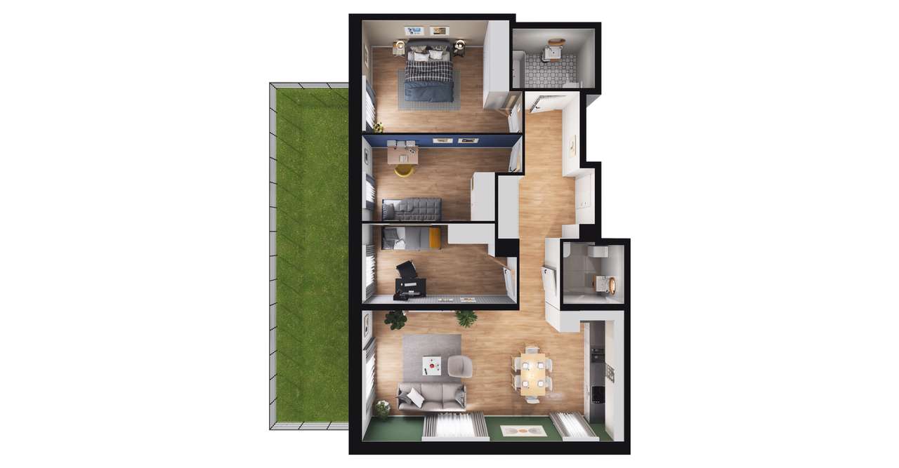 4-pokojowe mieszkanie 84m2 + ogródek Bez Prowizji - Pełny obrazek: 2/8