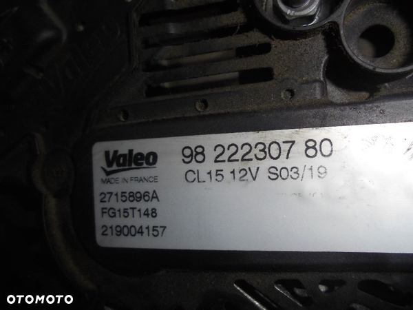 ALTERNATOR PEUGEOT 3008 II C5 AIRCROSS 9822230780 - 2