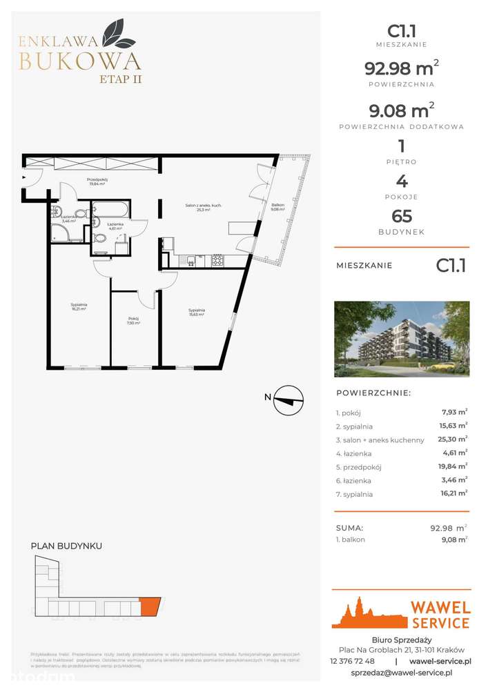 4-pokojowe mieszkanie 92m2 + balkon - Pełny obrazek: 2/8